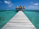 Belize  Ambergris Caye  San Pedro  Ramons Village Resort Pier and Palapa