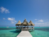 Belize  Ambergris Caye  San Pedro  Ramons Village Resort Pier and Palapa