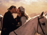 Buttercup and Westley Kissing on Horseback