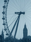 London Eye and Big Ben  South Bank  London  England