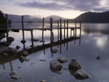 Tranquil Landscape and Pier  Derwent Water  Lake District  Cumbria  England