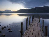 Tranquil Landscape and Pier  Derwent Water  Lake District  Cumbria  England