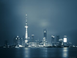China  Shanghai  Pudong Skyline Across Huangpu River