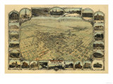 Bakersfield  California - Panoramic Map