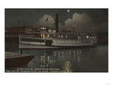 Jacksonville  FL - Night View St Johns River Boat