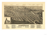 Jamestown  North Dakota - Panoramic Map