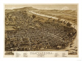 Chattanooga  Tennessee - Panoramic Map