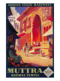 India - Muttra Krishna Temple Travel Poster