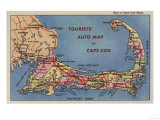Cape Cod  Massachusetts - Tourists' Auto Map of Cape Cod