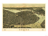 Boston  Massachusetts - Panoramic Map