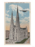 New York  NY - St Patricks Cathedral and Airplane
