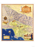 Spanish and Mexican Ranchos of Los Angeles - Panoramic Map