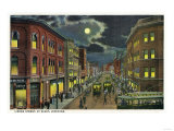 Lewiston  Maine - View of Lisbon Street at Night