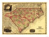 North and South Carolina - Panoramic Map