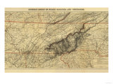 Mountains of North Carolina and Tennessee - Panoramic Map