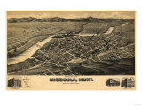 Montana - Panoramic Map of Missoula No 2