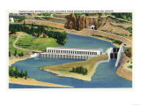 Oregon - Aerial View of the Bonneville Dam Power Plant