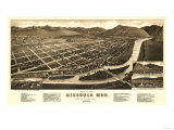 Montana - Panoramic Map of Missoula No 1