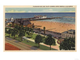 Santa Monica  California - Aerial of Pleasure Pier & Yacht Harbor