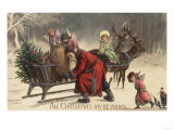 Christmas Greeting - Santa and Sleigh