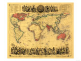 World Map Showing British Empire - Panoramic Map