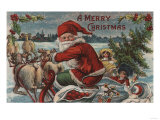 Christmas Greeting - Santa on Sleigh