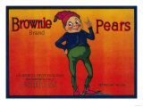 Brownie Pear Crate Label - Sacramento  CA