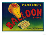 Balloon Pear Crate Label - Los Angeles  CA
