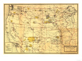 Indian Reservations West of the Mississippi - Panoramic Map