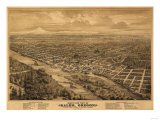Oregon - Panoramic Map of Salem