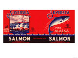 Silver Sea Brand Salmon Label - Seattle  WA