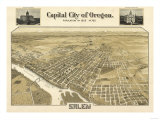 Oregon - Panoramic Map of Salem