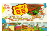 Map of Route 66 from Los Angeles to Chicago