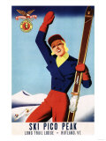 Rutland  Vermont - Flexible Flyer Pin-Up Skiing Girl Promotional Poster