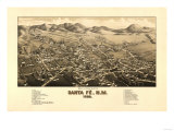 Santa Fe  New Mexico - Panoramic Map