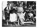 Girls Knitting in Albania Photograph - Albania