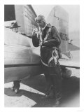 Howard Hughes Pilot Boarding Plane in Full Uniform Photograph - Newark  NJ