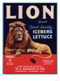 Lion Lettuce Label - Watsonville  CA