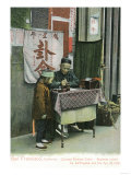 View of Chinese Fortune Teller at Desk - San Francisco  CA