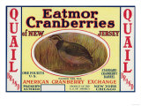 Quail Eatmor Cranberries Brand Label