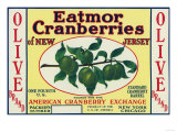 Olive Eatmor Cranberries Brand Label