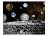 Solar System Montage of Voyager Images Photograph - Outer Space