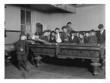 Street Boys Playing Billiards at the Boys Club Photograph - New Haven  CT