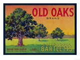 Old Oaks Pear Crate Label - Bryte  CA
