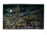 Ocean Park Pier at Night from Dome Hotel - Santa Monica  CA