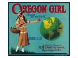 Oregon Girl Apple Crate Label - Elgin  OR