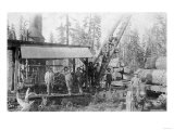 View of Lumberjacks at a Mill - McCloud  CA