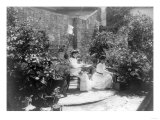 Two Women in their Garden in Cuba Photograph - Cuba