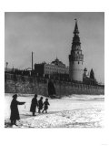 Moscow River and Kremlin in Winter Photograph - Moscow  Russia