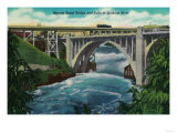Monroe Street Bridge and Falls on Spokane River - Spokane  WA